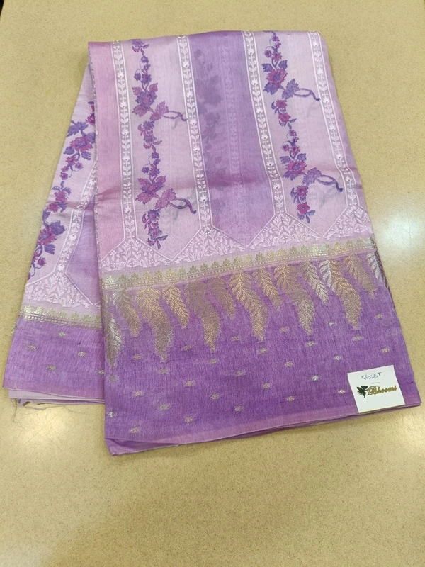 pure rawsilk with weaving - Violet