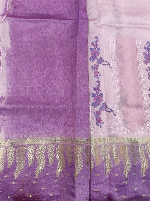 pure rawsilk with weaving - Violet