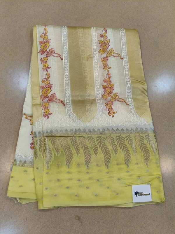 pure rawsilk with weaving - Yellow