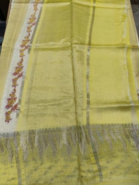 pure rawsilk with weaving - Yellow