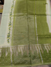 pure rawsilk with weaving - Green