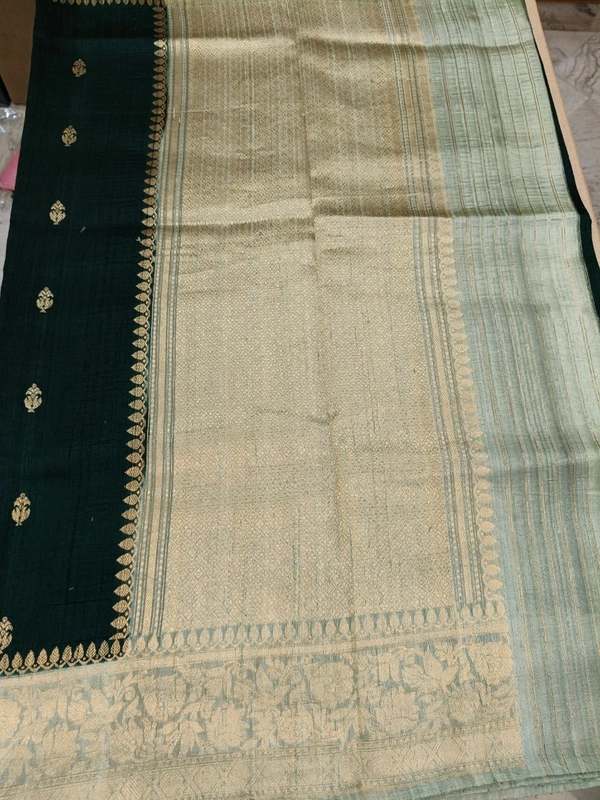 Pure Handloom Rawsilk - green
