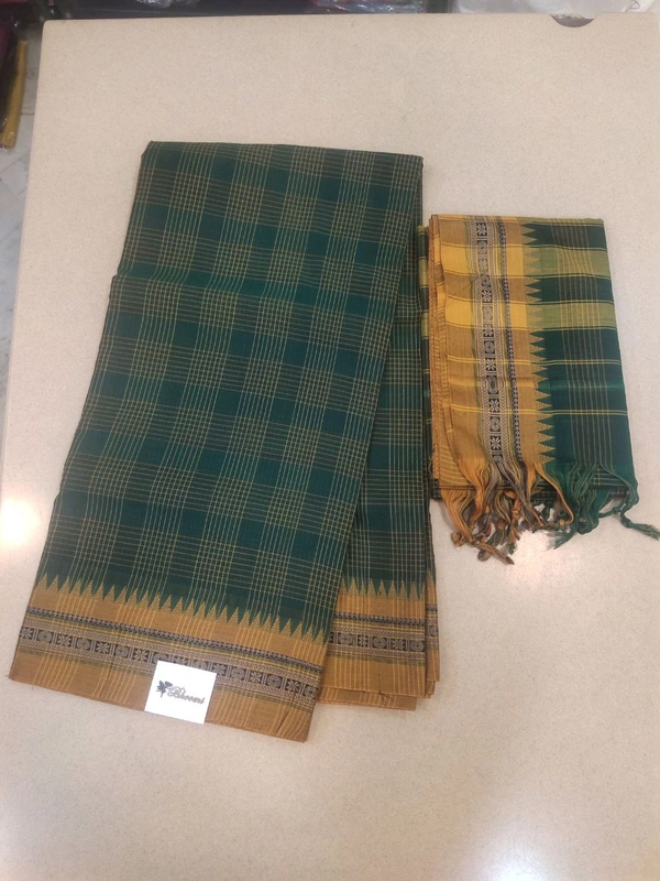 Pure Naryanapet Cotton 3 Piece Suit - green