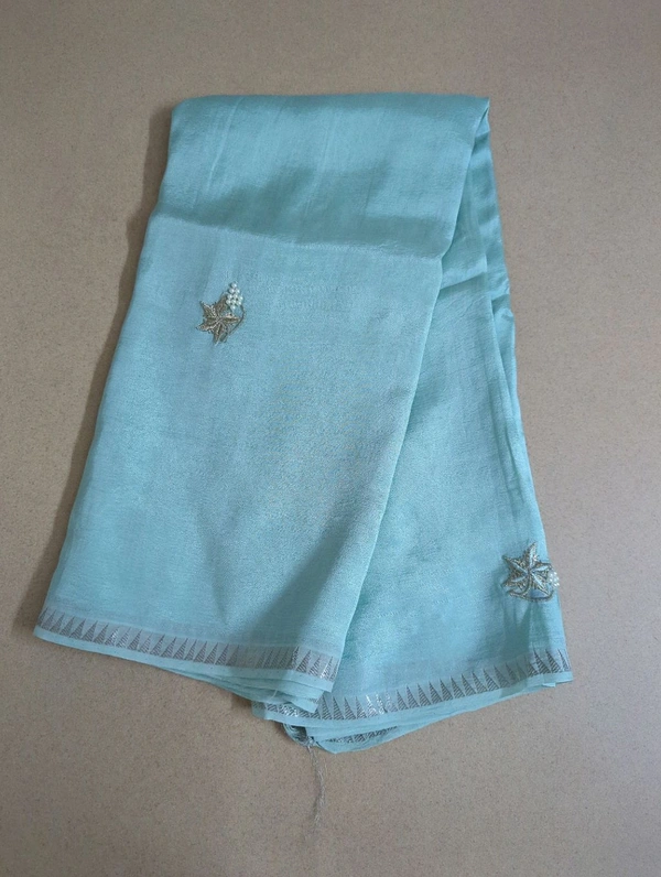 Pure Handloom Mangalagiri Work - sea green