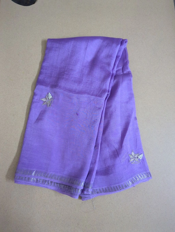 Pure Handloom Mangalagiri Work - lavender