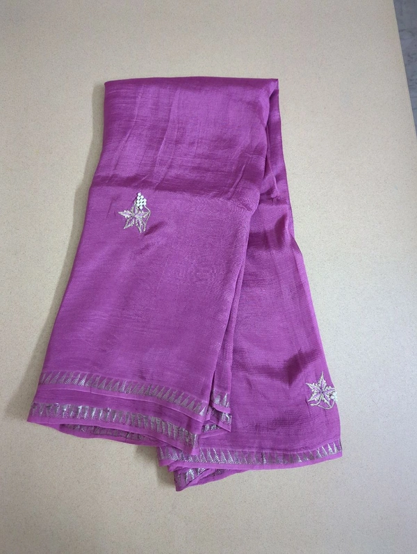 Pure Handloom Mangalagiri Work - light purple