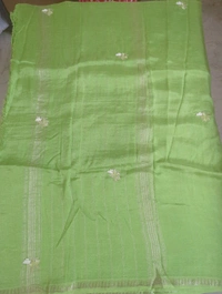 Pure Handloom Mangalagiri Work - Green