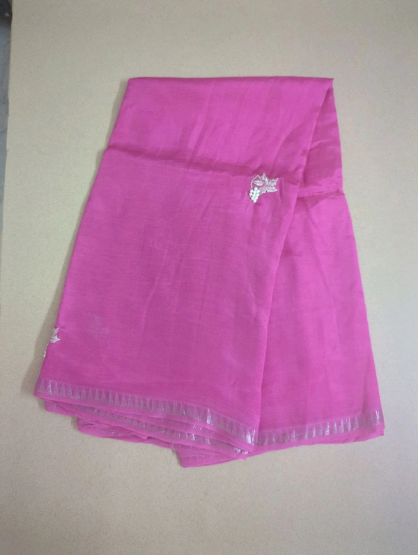 Pure Handloom Mangalagiri Work - pink