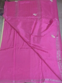 Pure Handloom Mangalagiri Work - pink