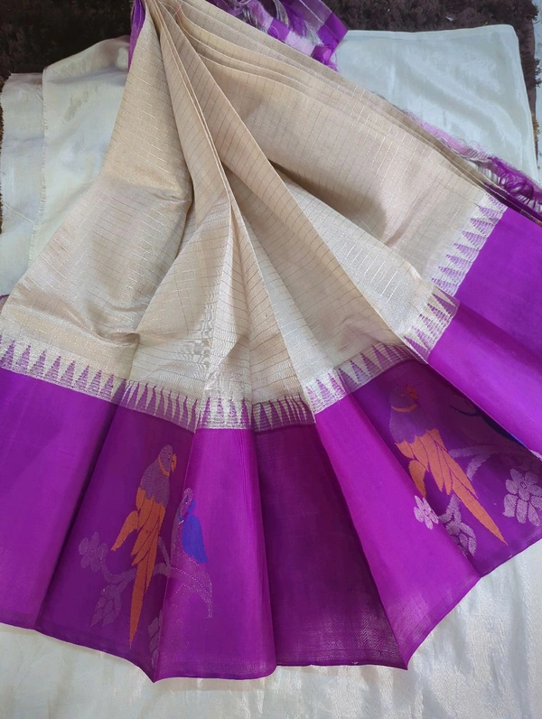 Pure Handloom Tissue Jamdhani - pink