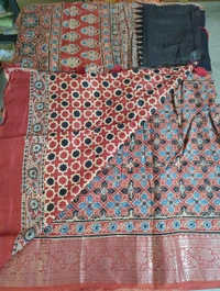 Pure Dola With Ajrakh - red with black