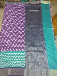 Chiniya With Ikkat Print - violet
