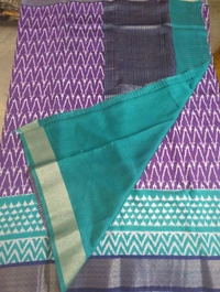 Chiniya With Ikkat Print - violet