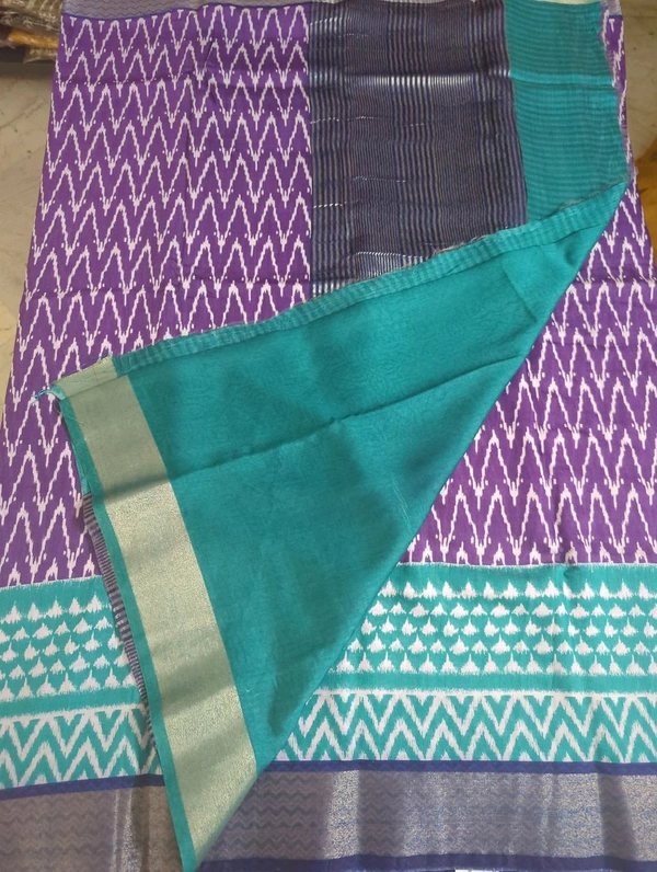 Chiniya With Ikkat Print - violet