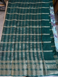 Semi Mysore Silk - green, Lotus
