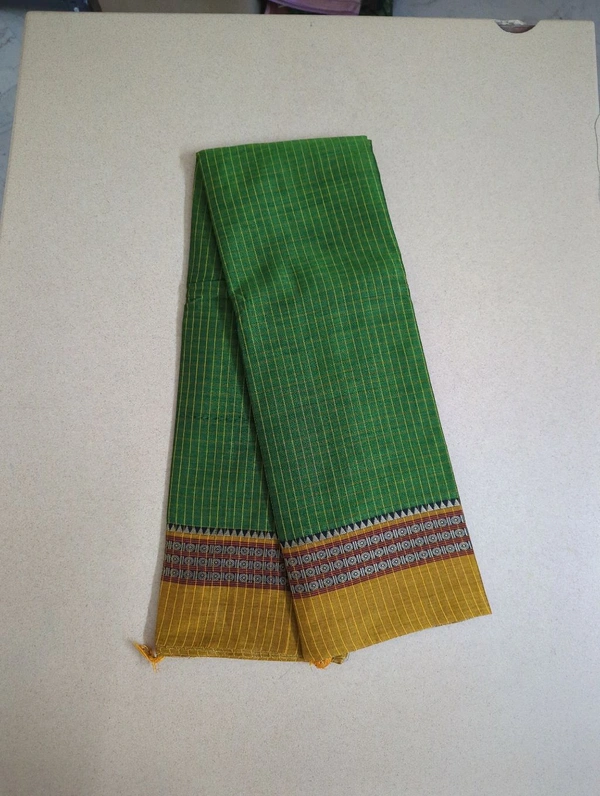 Pure Handloom Narayanapet Checks - green