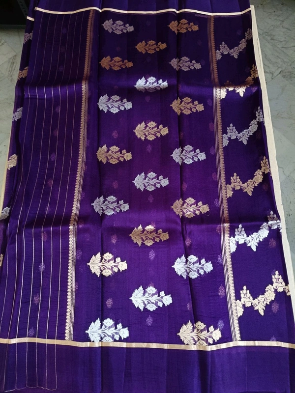 Pure Handloom Organza  - violet