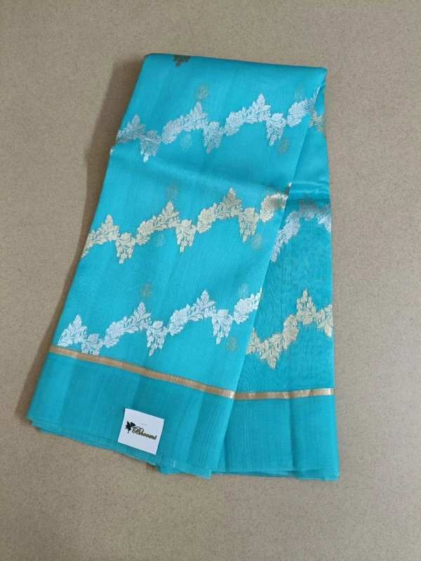 Pure Handloom Organza  - sky blue