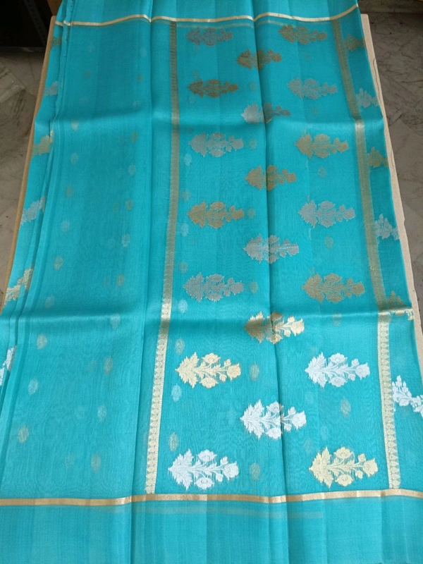 Pure Handloom Organza  - sky blue