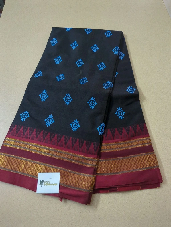Pure Handloom Narayanapet Printed - Black
