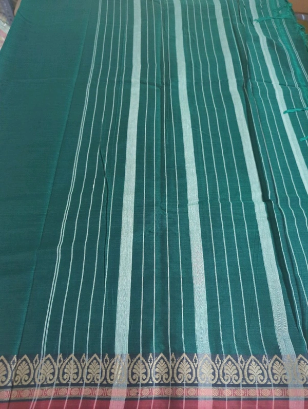 Pure Handloom Narayanapet -Leaf  - Dark green 1