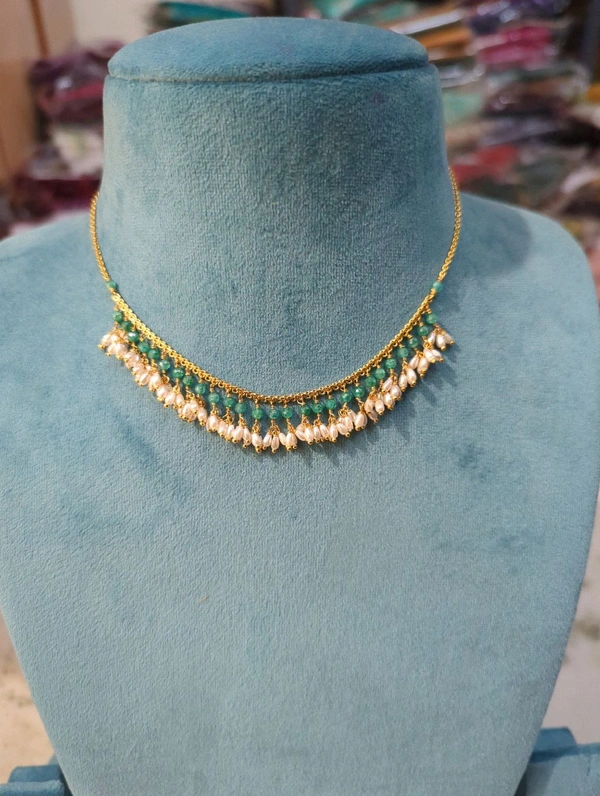 Real Czs With Apsara Pearls - Green, 10 Working Days