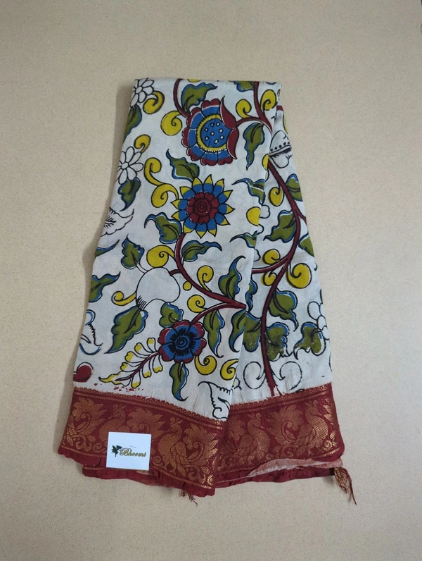 Chennuri Silk - white with red border