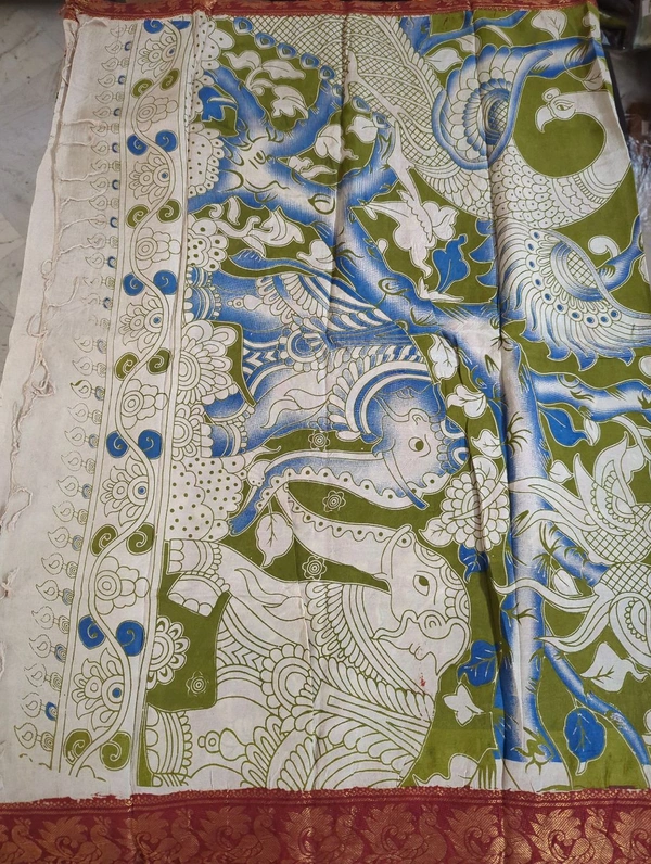 Chennuri Silk - white with red border