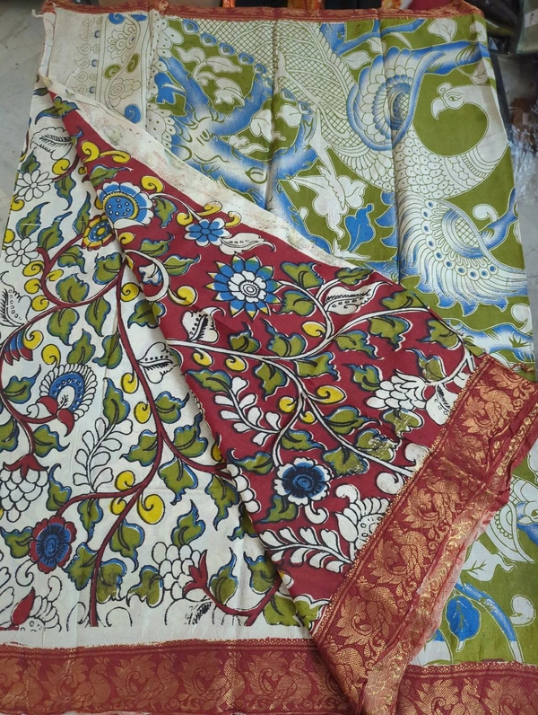 Chennuri Silk - white with red border