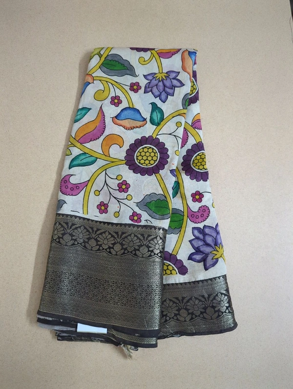Chennuri Silk - white with black border