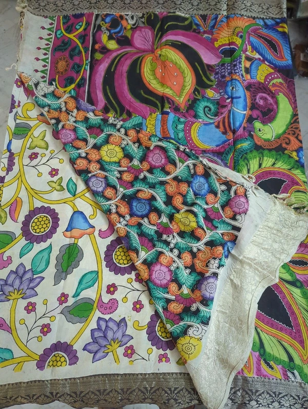 Chennuri Silk - white with black border