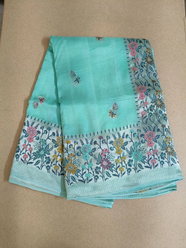 tusser georgette - sea green