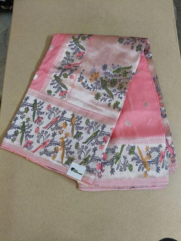 tusser georgette - baby pink