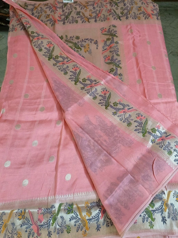 tusser georgette - baby pink