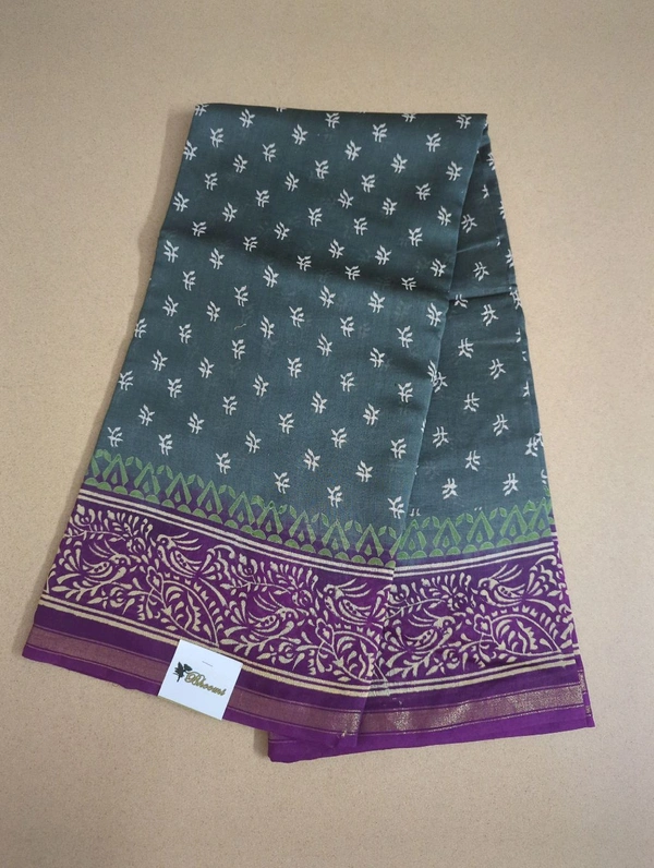 pure chanderi - green lines