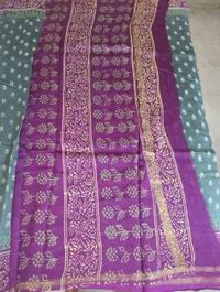 pure chanderi - green lines