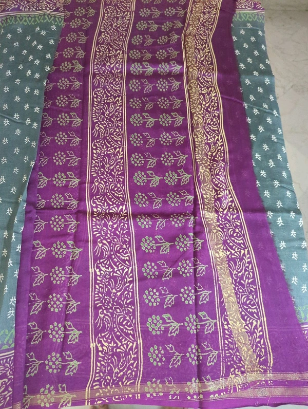 pure chanderi - green lines