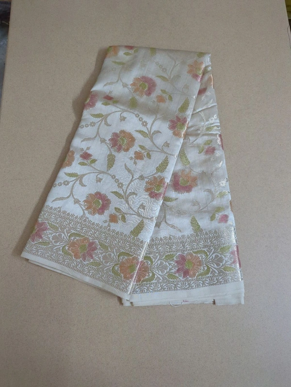 Pure Handloom Chiniya - Cream