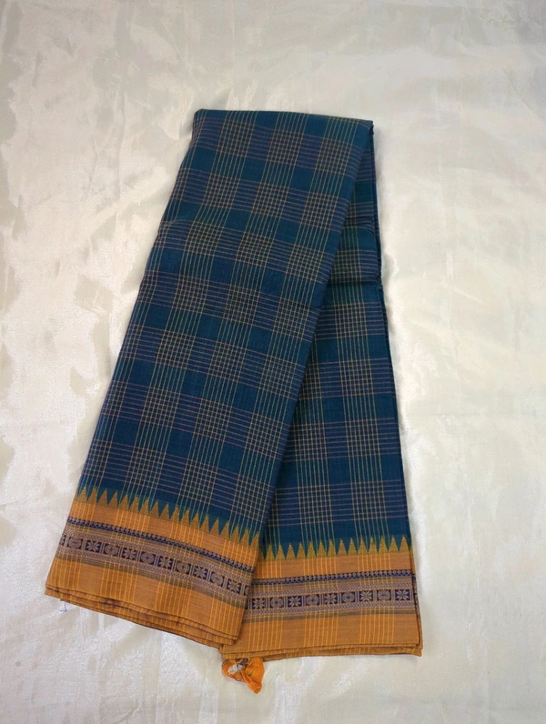 Pure Narayanapet Cotton - Chathams Blue, double checks