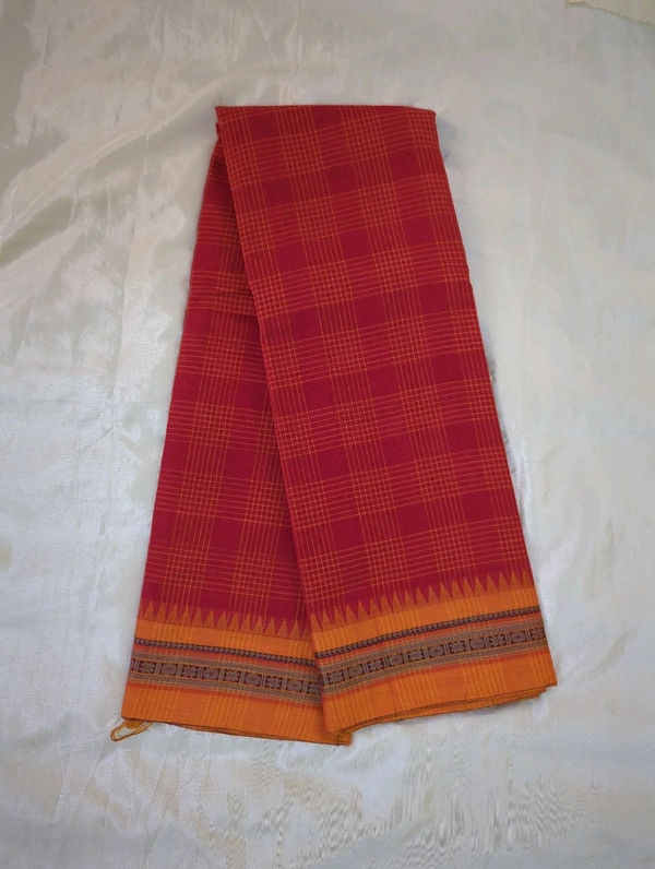 Pure Narayanapet Cotton - Red, double checks