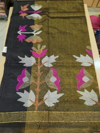 Pure Tissue Jamdhani - Bronze Olive