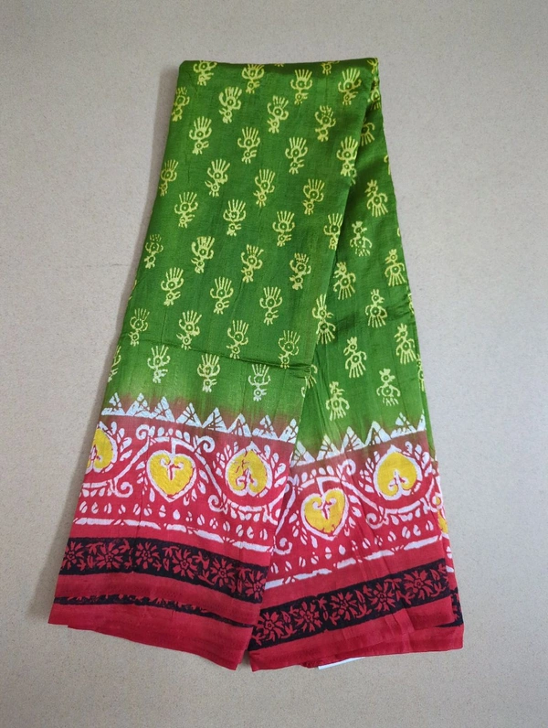 Semi Silk - green, Birds