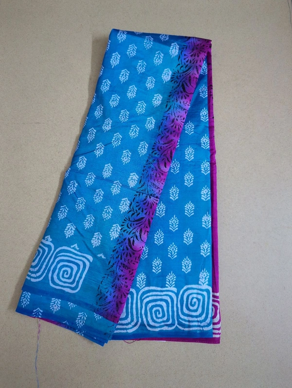 Semi Silk - sky blue, Flowers