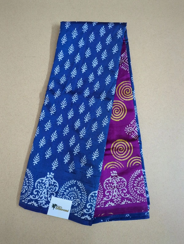Semi Silk - Navy Blue, Tridents