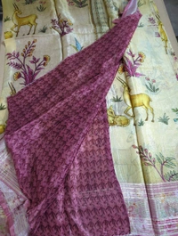 Italian Crepe - pink border