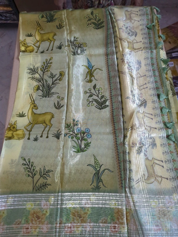 Italian Crepe - green border