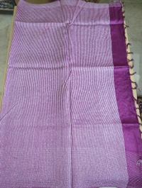 handloom desi tusser  with hand work - Purple