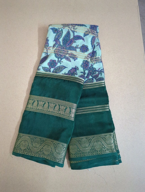 Semi Mysore Silk - green, Rude Leaves