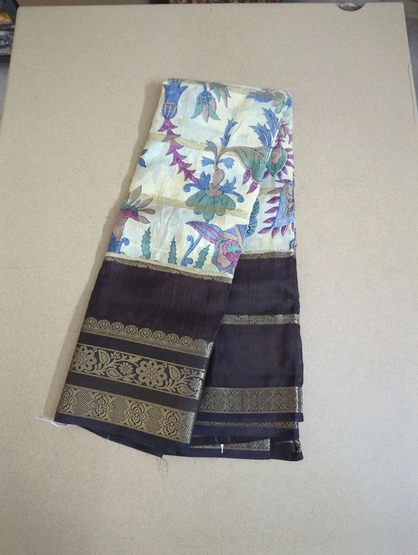 Semi Mysore Silk - Cream, Buds
