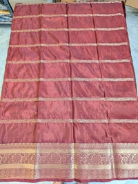 Semi Mysore Silk - Maroon, Lotus